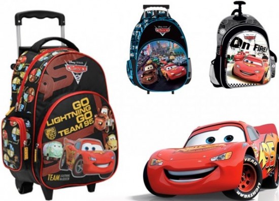 Arabalı çekçekli erkek çocuk okul çantası modeli