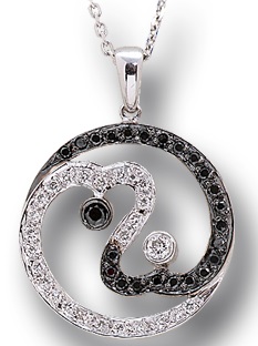 Ariş pırlanta ying yang fantezi kolye modeli