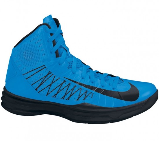 Basketbol için mavi siyah Nike erkek spor ayakkabı modeli