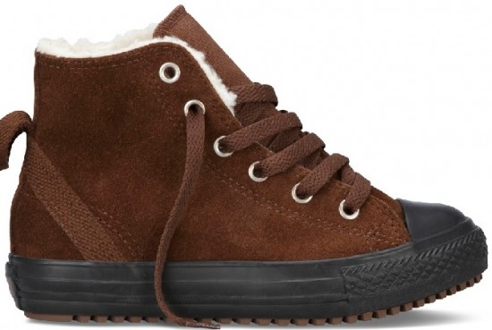 Converse içi kürklü kahverengi erkek çocuk ayakkabı modeli