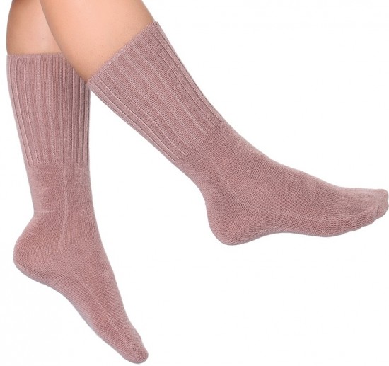 Gül kurusu Akrilik Penti kalın soket çorap modeli