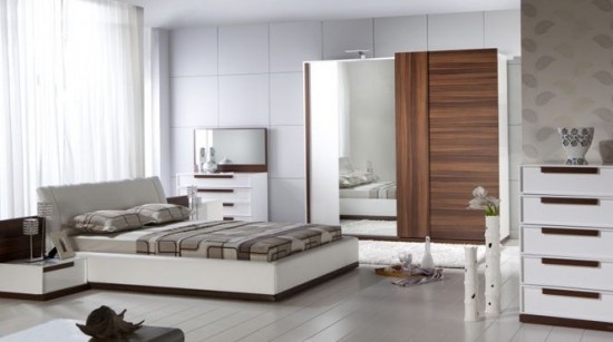 Kahverengi beyaz Anfora Bellona yatak odası modeli