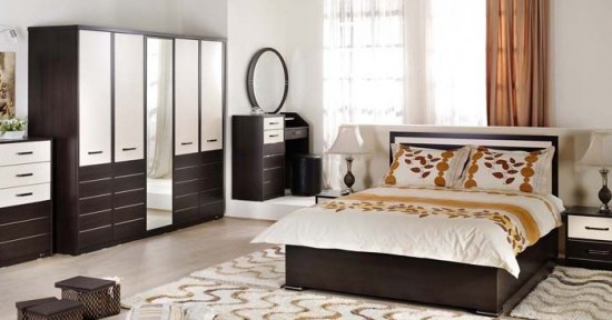 Kahverengi krem Nova Bellona yatak odası modeli