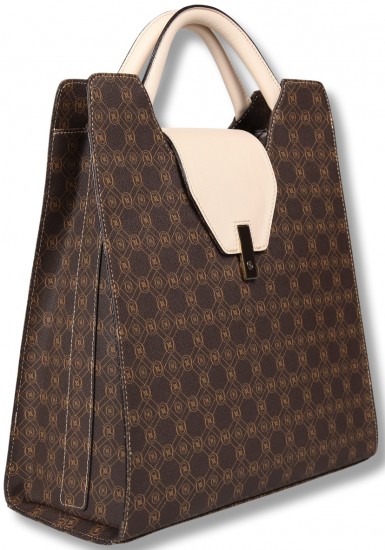 Kahverengi pembe Vakko büyük el çantası modeli