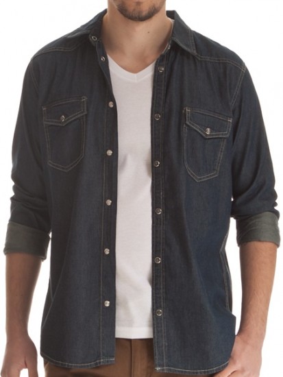 Koton uzun kollu erkek kot gömlek modeli