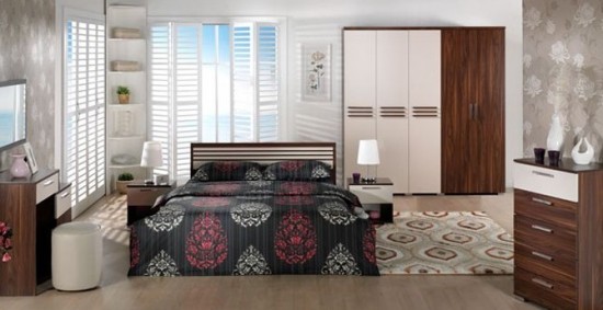 Krem kahverengi Alfa Bellona yatak odası modeli