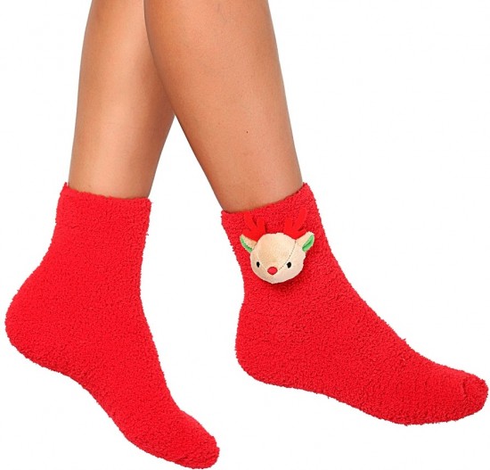 Kırmızı Holy Dear Penti kalın soket çorap modeli