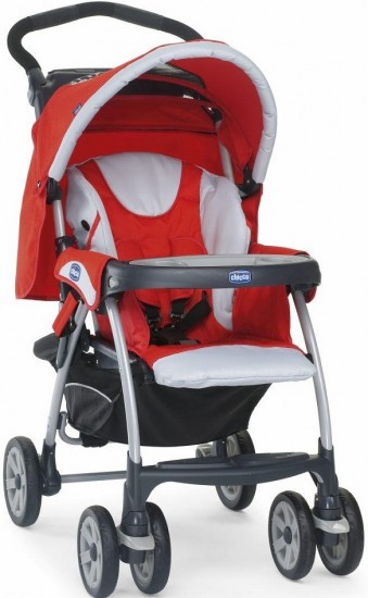 Oto koltuklu kırmızı Chicco bebek arabası modeli