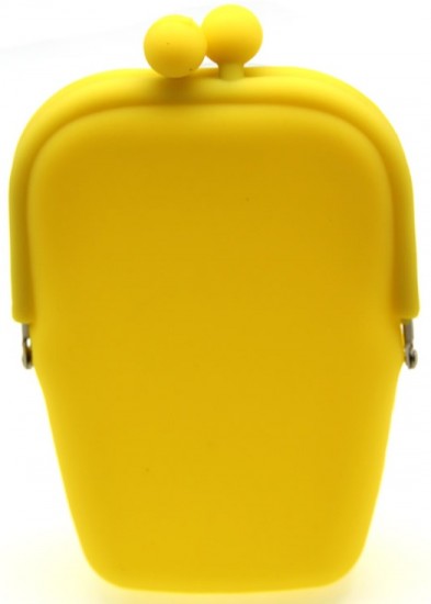 Sarı dikdörtgen silikon bayan bozuk para cüzdanı modeli