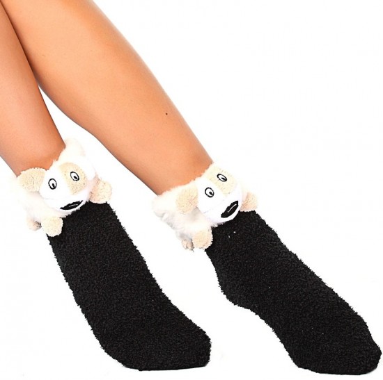Siyah köpekli Penti kalın soket çorap modeli