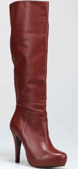 Yüksek topuklu kızıl kahve Hotiç bayan çizme modeli