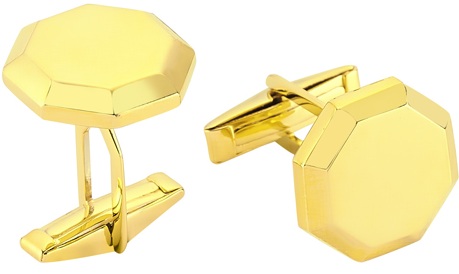 Çok kenarlı sarı altın Altınbaş kol düğmesi modeli
