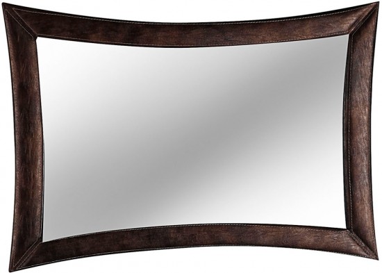 İstikbal Deco bronz bakır deri çerçeveli ayna modeli