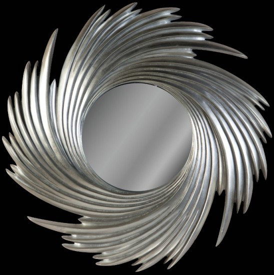 İstikbal Deco gümüş rengi girdap çerçeveli ayna modeli
