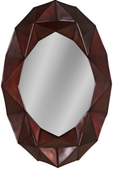 İstikbal Deco üçgen ahşap kabartma çerçeveli ayna modeli