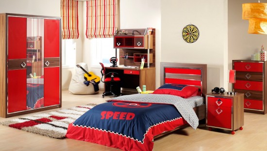 İstikbal kırmızı ceviz Enjoy genç odası modeli