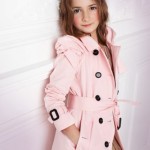 Açık pembe uzun kız çocuk kaban modeli
