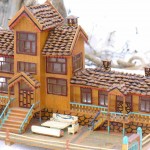 Bahçeli ev ahşap süs eşyası modeli