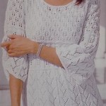 Beyaz örgü baharlık tunik modeli