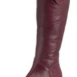 Bordo deri dolgu topuklu çizme modeli