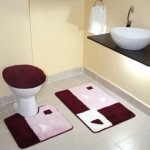 Bordo pembe banyo paspas takımı modeli