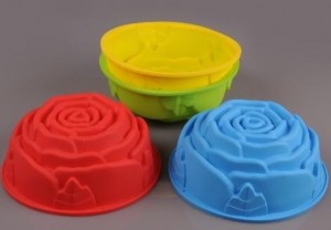 Büyük boy gül desenli silikon kek pasta kalıbı