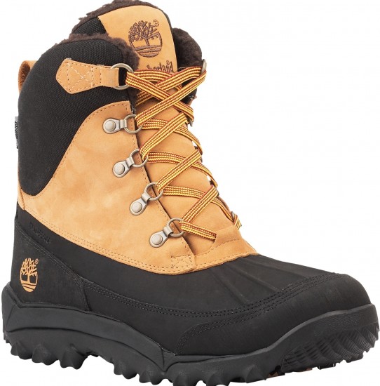 Camel ve siyah Timberland erkek bot modeli