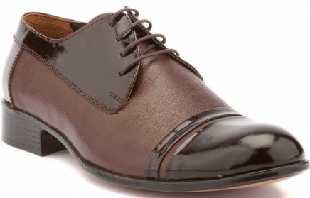 Deri ve rugan kahverengi Yeşil erkek klasik ayakkabı modeli