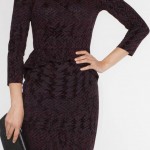 Desenli peplum Adil Işık truvakar kollu elbise modeli