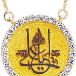 Etrafı taşlı Koçak Gold Osmanlı kolye modeli