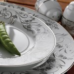 Gri lale desenli Karaca yemek takımı modeli