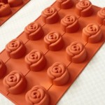 Gül şeklinde turuncu silikon kek pasta kalıbı