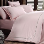 Gümüş desenli pembe Merinos pamuk saten nevresim takımı modeli
