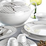 Gümüş yaldız desenli Karaca yemek takımı modeli