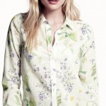H&M çiçek desenli bayan baharlık gömlek modeli