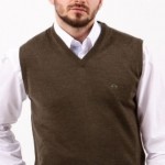 Haki renk düz erkek süveter modeli
