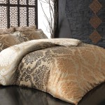 Kahverengi bej Merinos saten nevresim takımı modeli