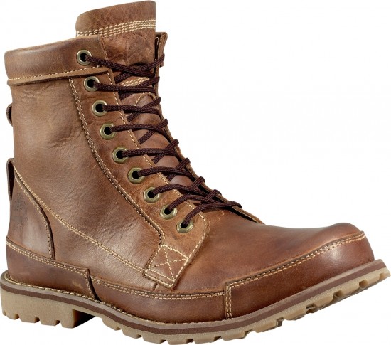 Kahverengi deri Timberland erkek bot modeli