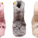 Kedili pembe gri ve krem Twigy kışlık ev botu modelleri