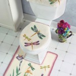 Kelebek desenli banyo paspas takımı modeli