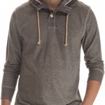 Koton gri düğmeli kapşonlu erkek sweatshirt modeli