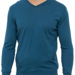 Koyu mavi V yakalı XSIDE erkek triko kazak modeli