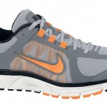 Koşu için gri turuncu Nike erkek spor ayakkabı modeli