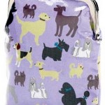 Köpek desenli lila bayan bozuk para cüzdanı modeli