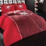 Kırmızı bordo Merinos saten nevresim takımı modeli