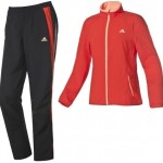 Kırmızı siyah Adidas bayan eşofman takımı modeli