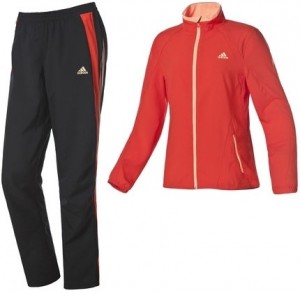 Kırmızı siyah Adidas bayan eşofman takımı modeli