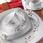 Kırmızı çiçekli Karaca yemek takımı modeli