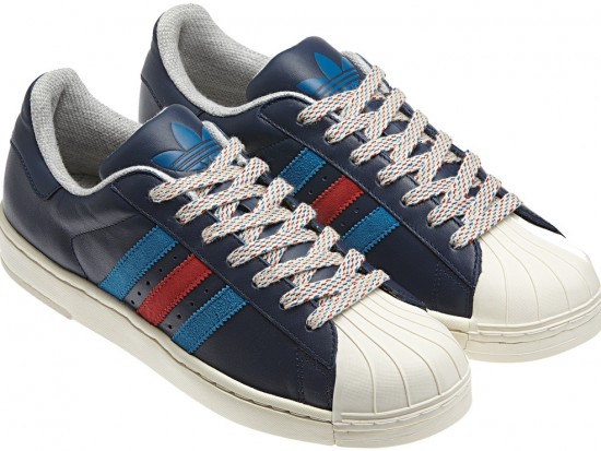 Lacivert kırmızı Adidas Superstar erkek spor ayakkabı modeli