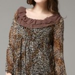 Leopar desenli baharlık tunik modeli